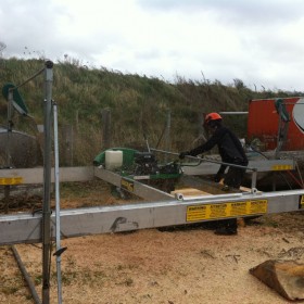 Milling an ash log into boards on site